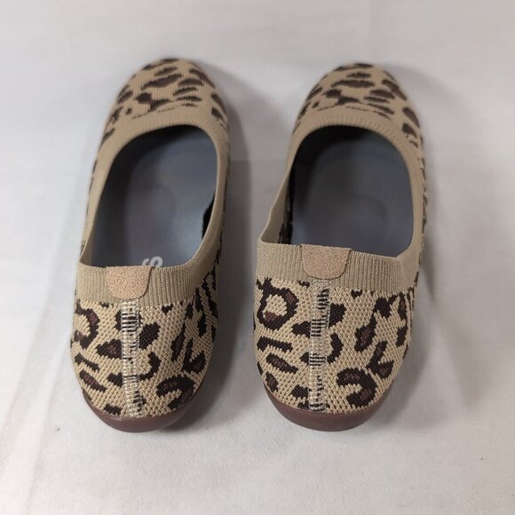 HeyFolks Dia Othello Flats Shoes Leopard Cheetah Women W 8.5 Slip On Beige Brown - Picture 6 of 12
